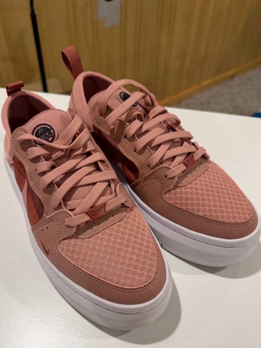 Nike Low-Top Platform Sneakers in Rose Pink and White